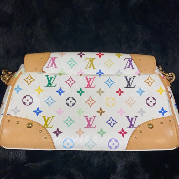 SOLD- TAKASHI MURAKAMI X LOUIS VUITTON WHITE MONOGRAM MULTICOLOR BEVERLY GM - Picture 4 of 14